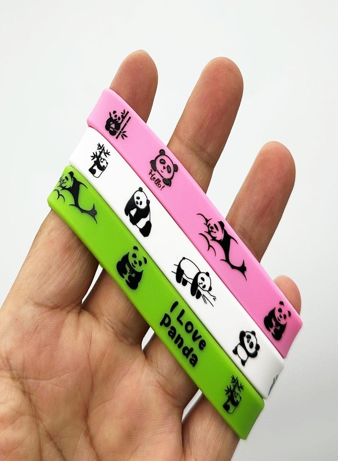 FSHANEE Panda Rubber Bracelets Panda Themed Party Supplies Panda Silicone Wristbands Party Gift Bag Fillers Goodie Bag Stuff, Set of 24 Counts - Image 4
